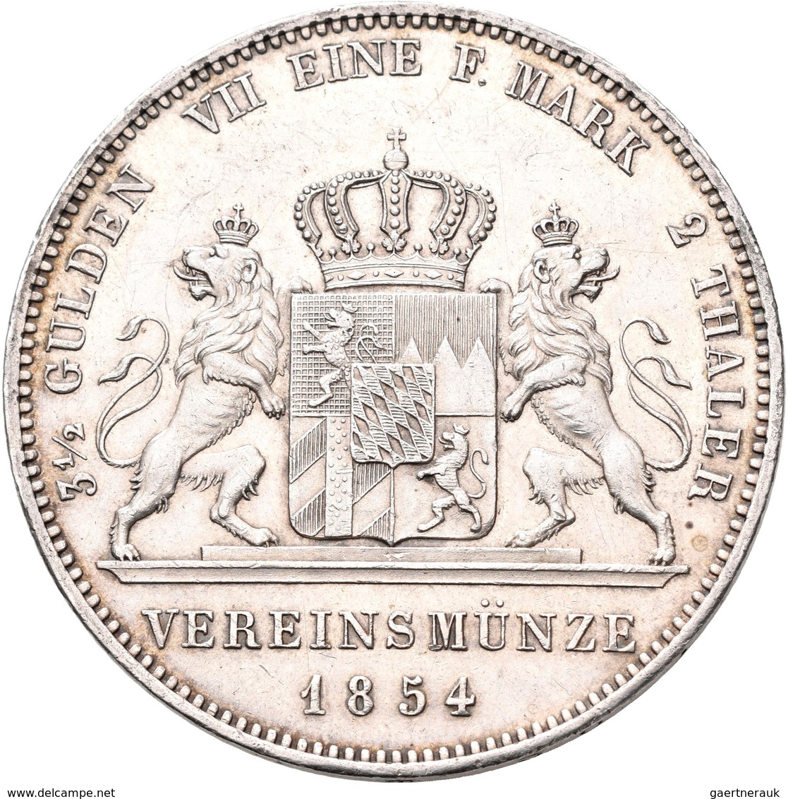 Bayern: Maximilian II. Joseph 1848-1864: Doppeltaler 1854, AKS 146, Jaeger 85, Minimale Randfehler, - Autres & Non Classés