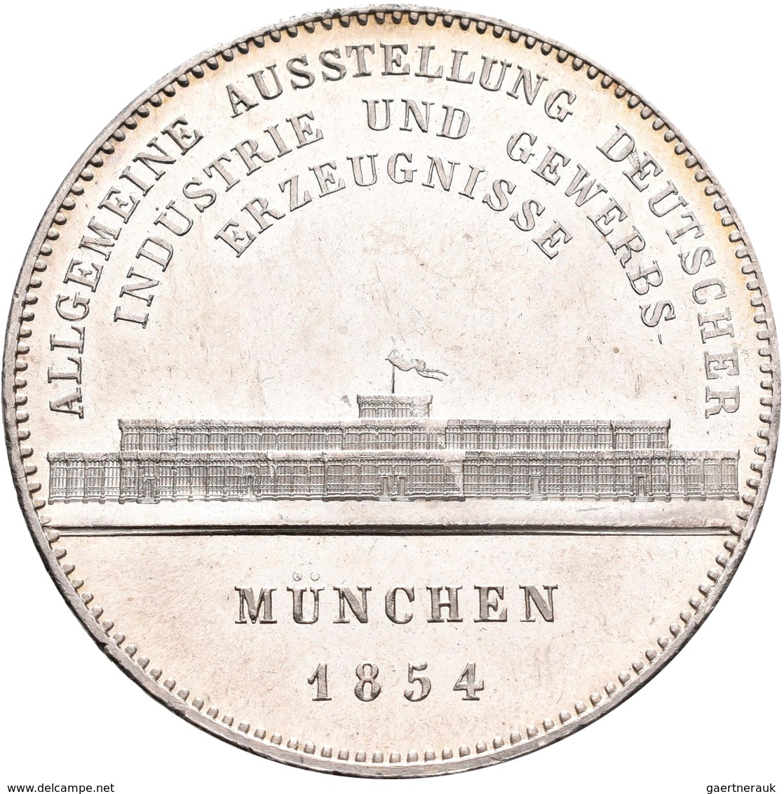 Bayern: Maximilian II. Joseph 1848-1864: Geschichtsdoppeltaler 1854, Ausstellung Im Glaspalast Münch - Autres & Non Classés