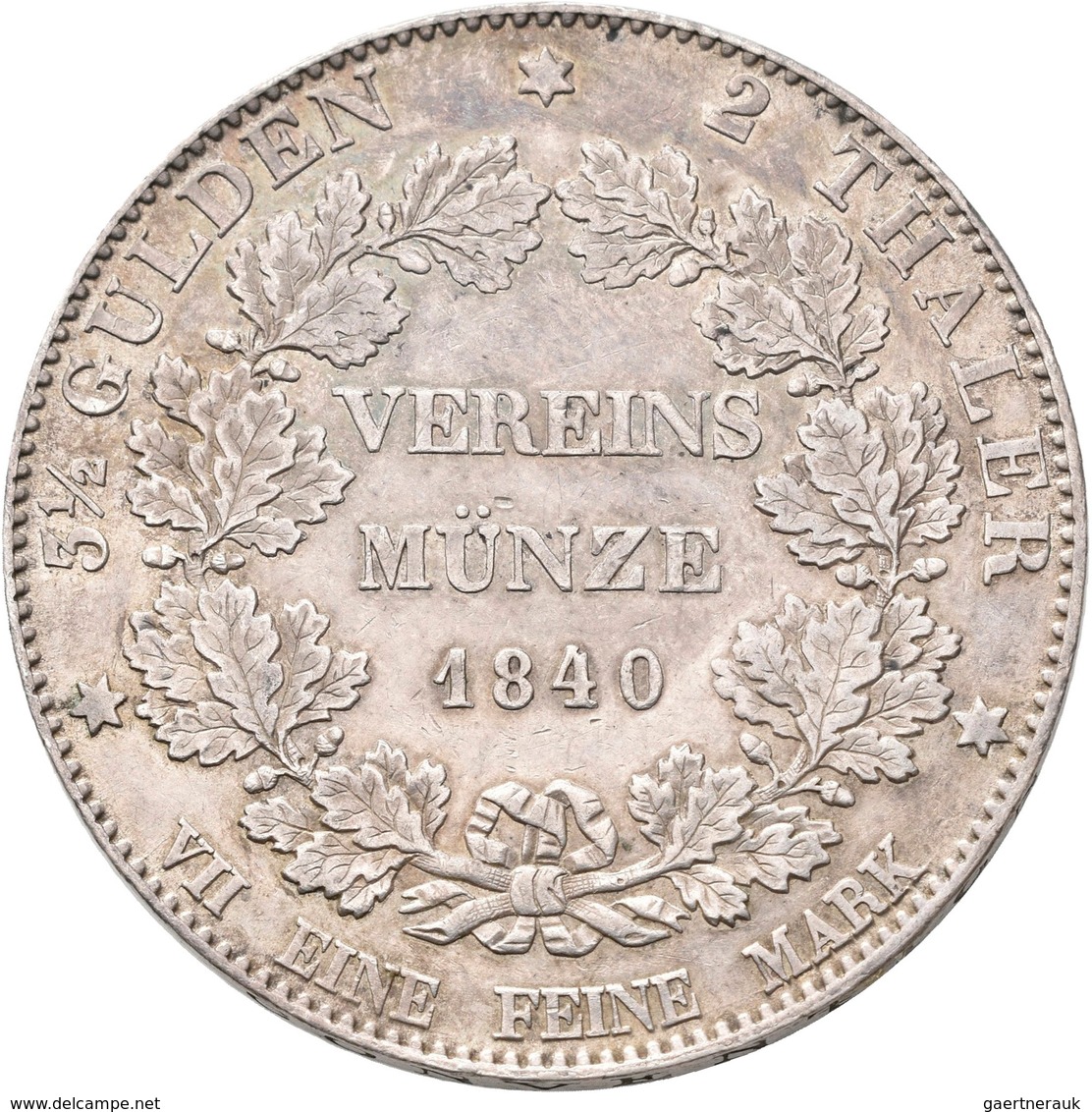 Hessen-Darmstadt: Ludwig II. 1830-1848: Vereinsdoppeltaler 1840 (3½ Gulden Vereinsmünze), AKS 99, Ja - Autres & Non Classés