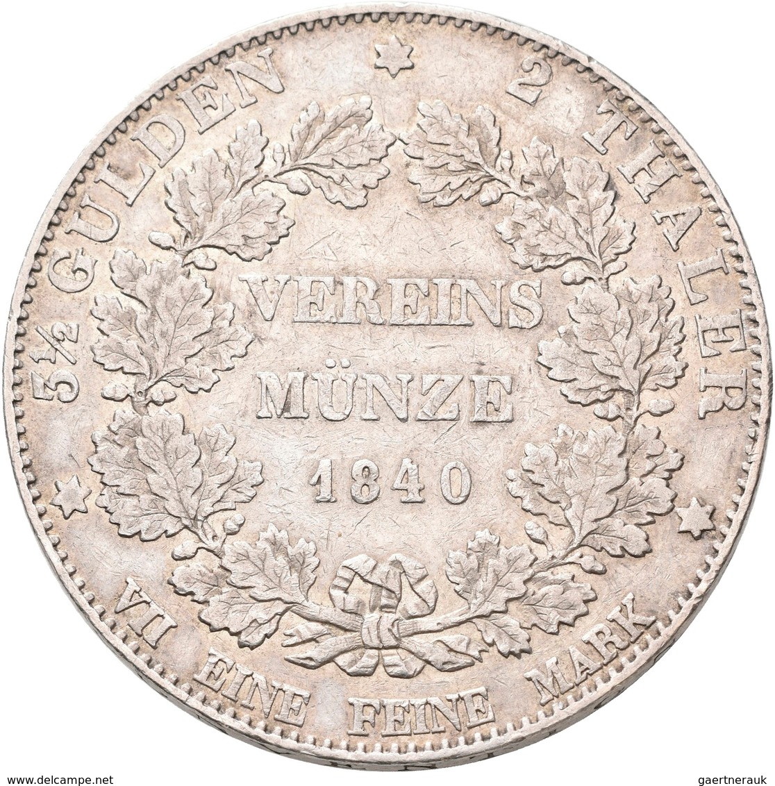 Hessen-Darmstadt: Ludwig II. 1830-1848: Vereinsdoppeltaler 1840 (3½ Gulden Vereinsmünze), AKS 99, Ja - Autres & Non Classés