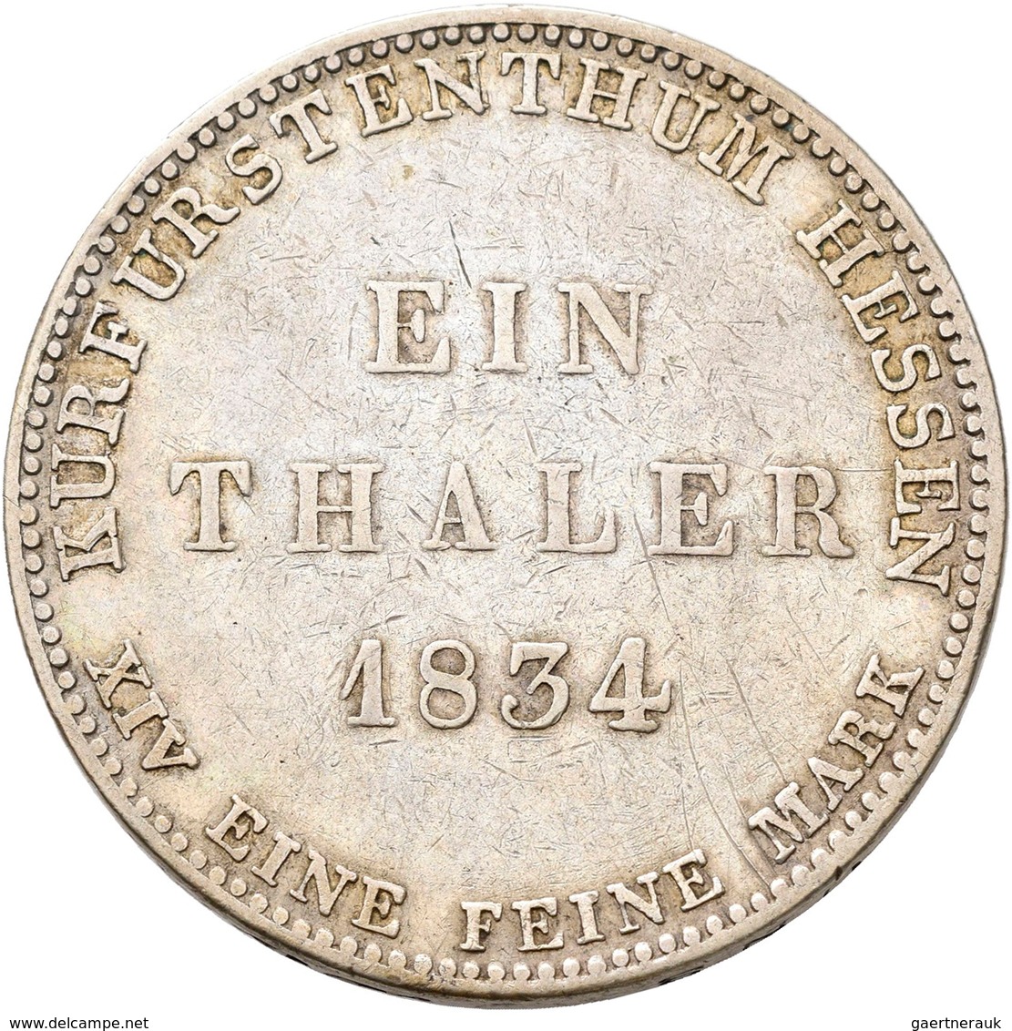 Hessen-Kassel: Wilhelm II. 1831-1847: Lot 3 Stück; Taler 1834, 1839, 1842, AKS 46, Jaeger 32, Sehr S - Autres & Non Classés