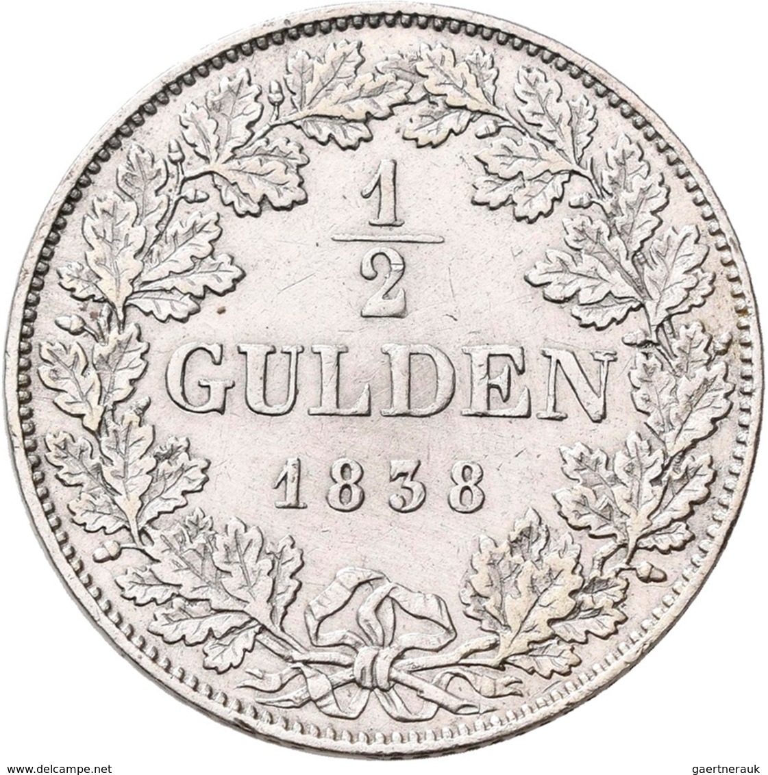 Hohenzollern-Sigmaringen: Carl 1831-1848: ½ Gulden 1838, AKS 13, Kaeger 12. Nur 11.800 Ex., Randfehl - Andere & Zonder Classificatie