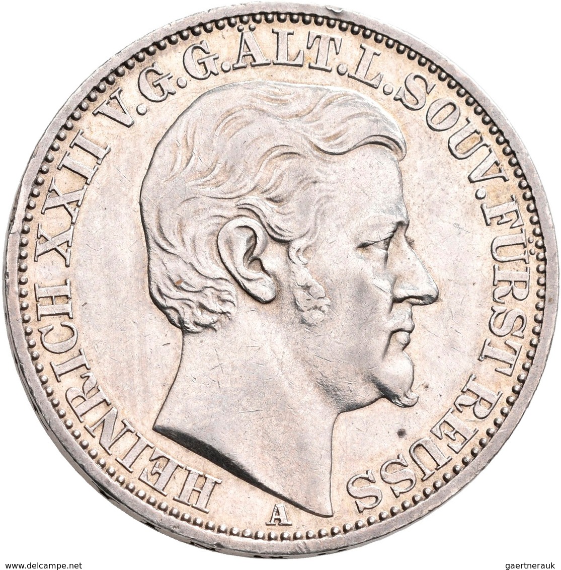 Reuß älterer Linie (Obergreiz): Heinrich XXII. 1859-1902: Vereinstaler 1868, AKS 15, Jaeger 50, Aufl - Andere & Zonder Classificatie