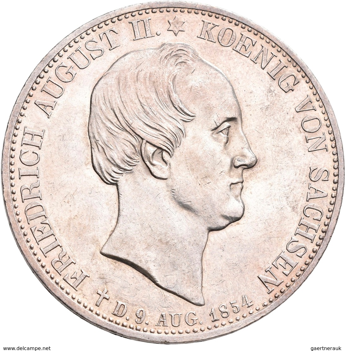 Sachsen: Friedrich August II. 1836-1854, Doppeltaler 1854, Auf Den Tod Des Königs, Nur 6.148 Exempla - Autres & Non Classés