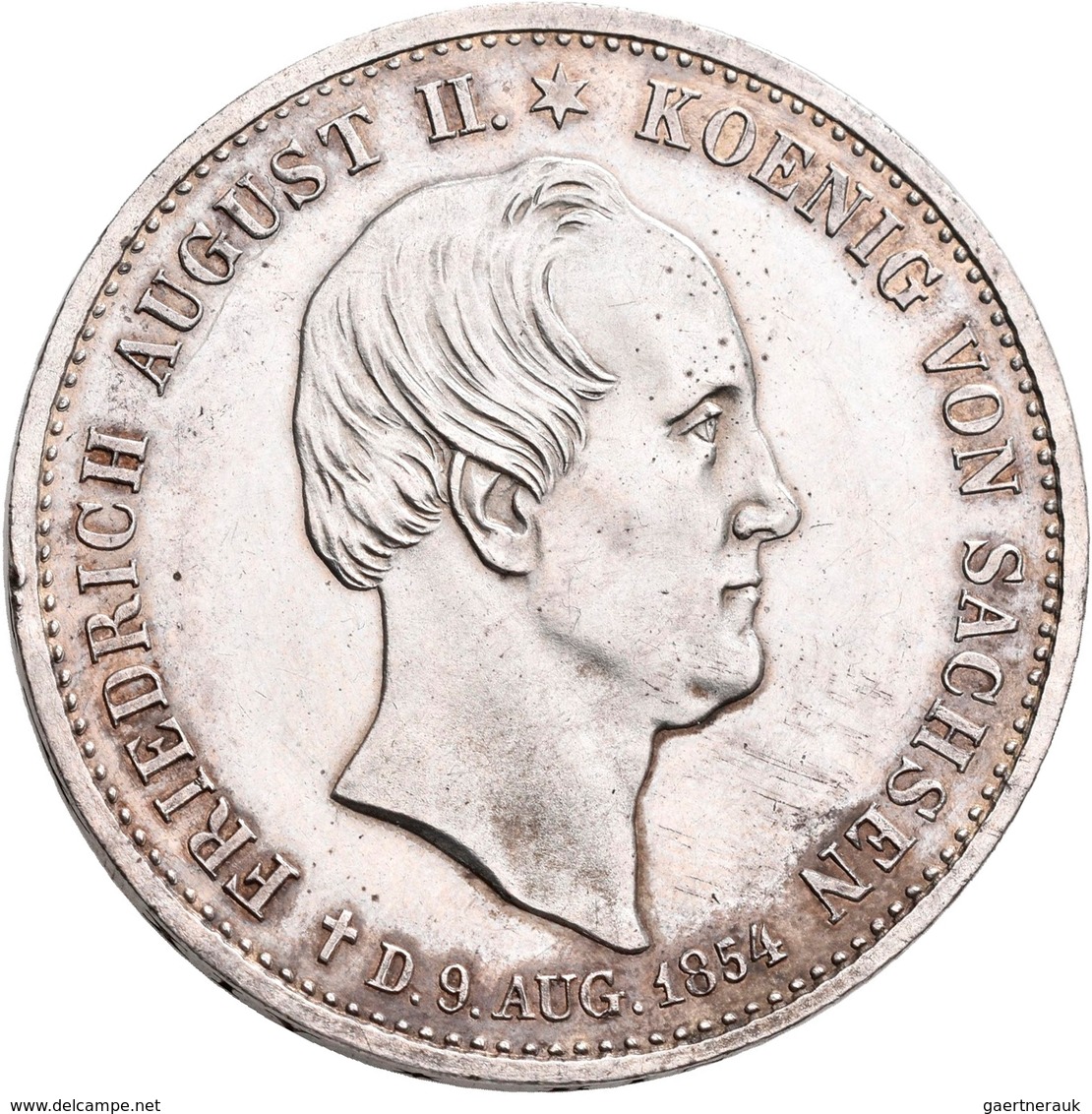 Sachsen: Friedrich August II. 1836-1854: Taler 1854 (Sterbetaler), AKS 117, Jaeger 94, Min. Randfehl - Autres & Non Classés