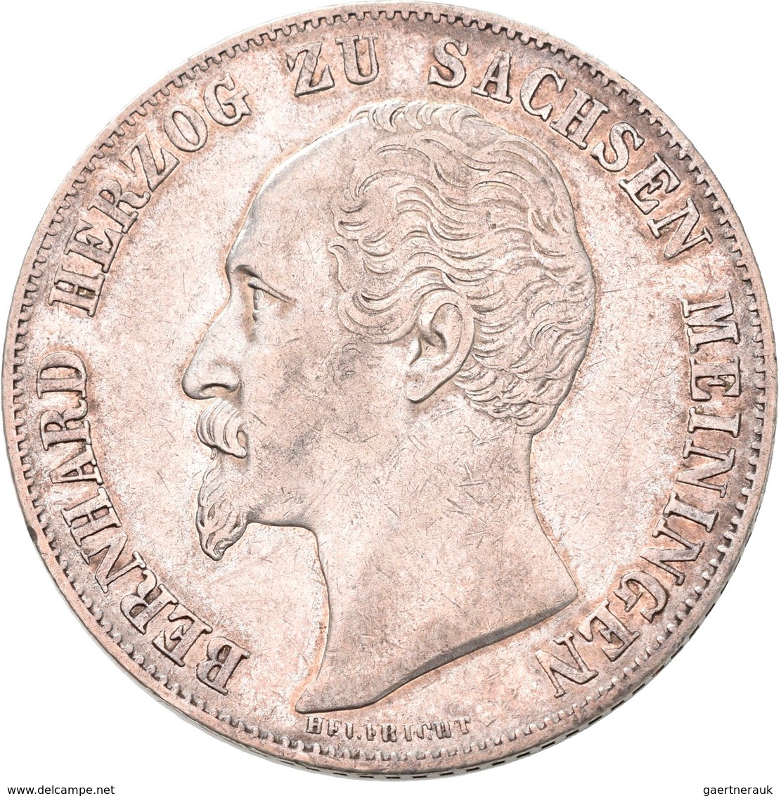 Sachsen-Meiningen: Bernhard II. Erich Freund 1803-1866: Doppelgulden 1854, AKS 183, Jaeger 445, Min. - Other & Unclassified