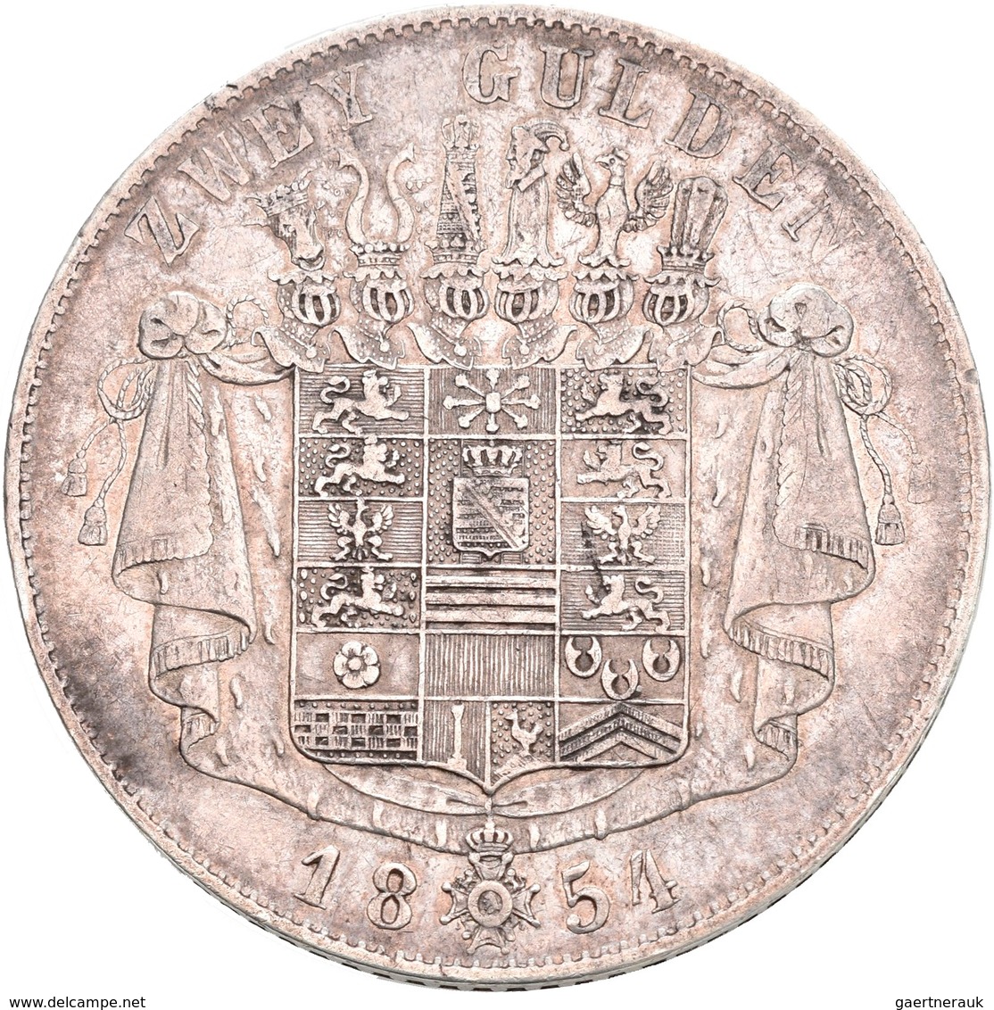 Sachsen-Meiningen: Bernhard II. Erich Freund 1803-1866: Doppelgulden 1854, AKS 183, Jaeger 445, Min. - Autres & Non Classés