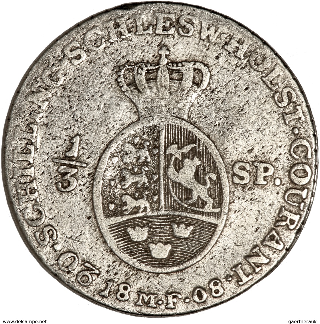 Schleswig-Holstein: Christian VII. 1766-1808: 1/3 Taler (Speciedaler) 1808, AKS 5, In Schöner Erhalt - Autres & Non Classés