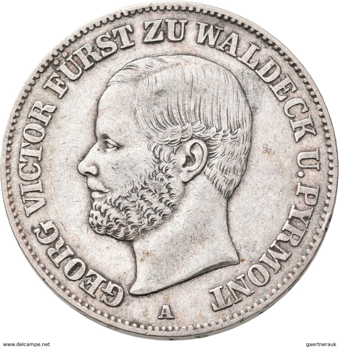 Waldeck-Pyrmont: Georg Victor 1852-1893: Vereinstaler 1859 A, AKS 45, Jaeger 45, Kleine Kratzer, Seh - Autres & Non Classés