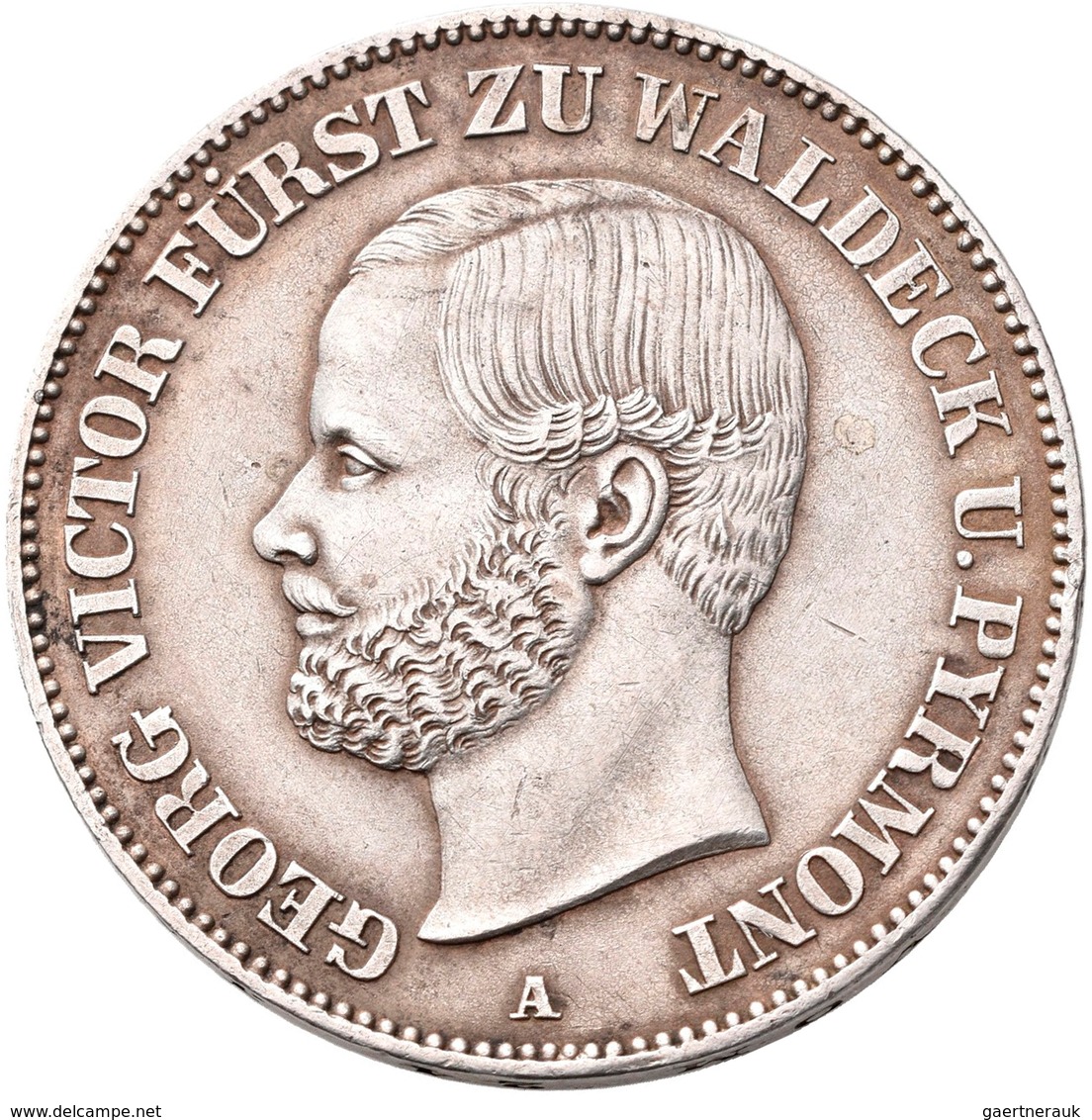 Waldeck-Pyrmont: Georg Victor 1852-1893: Vereinstaler 1867 A, AKS 45, Jaeger 45, Winz. Kratzer, Sehr - Andere & Zonder Classificatie
