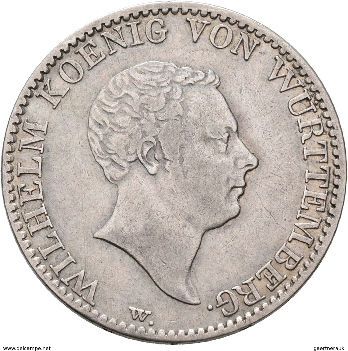 Württemberg: Wilhelm I. 1816-1864: Gulden 1825, Klein/Raff 73, AKS 80, Jaeger 53, Schön-sehr Schön. - Autres & Non Classés