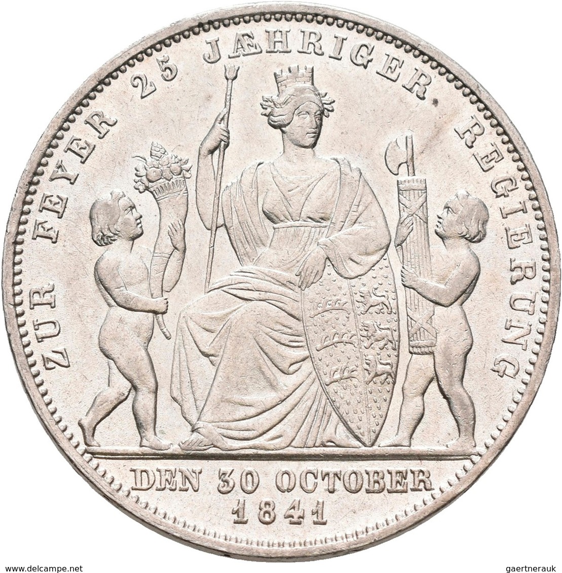 Württemberg: Wilhelm I. 1816-1864: 1 Gulden 1841, Regierungsjubiläum, AKS 123, Jaeger 74, AKS 123, V - Autres & Non Classés