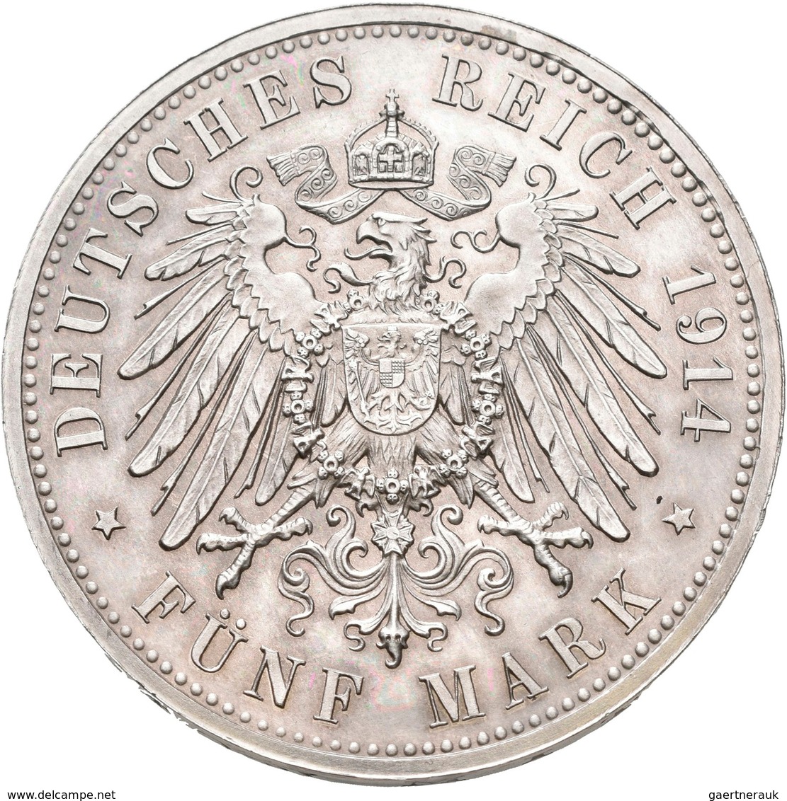 Anhalt: Friedrich II. 1904-1918: 5 Mark 1914, Mit Ehefrau Marie Von Baden, Silberhochzeit. Jaeger 25 - Taler & Doppeltaler