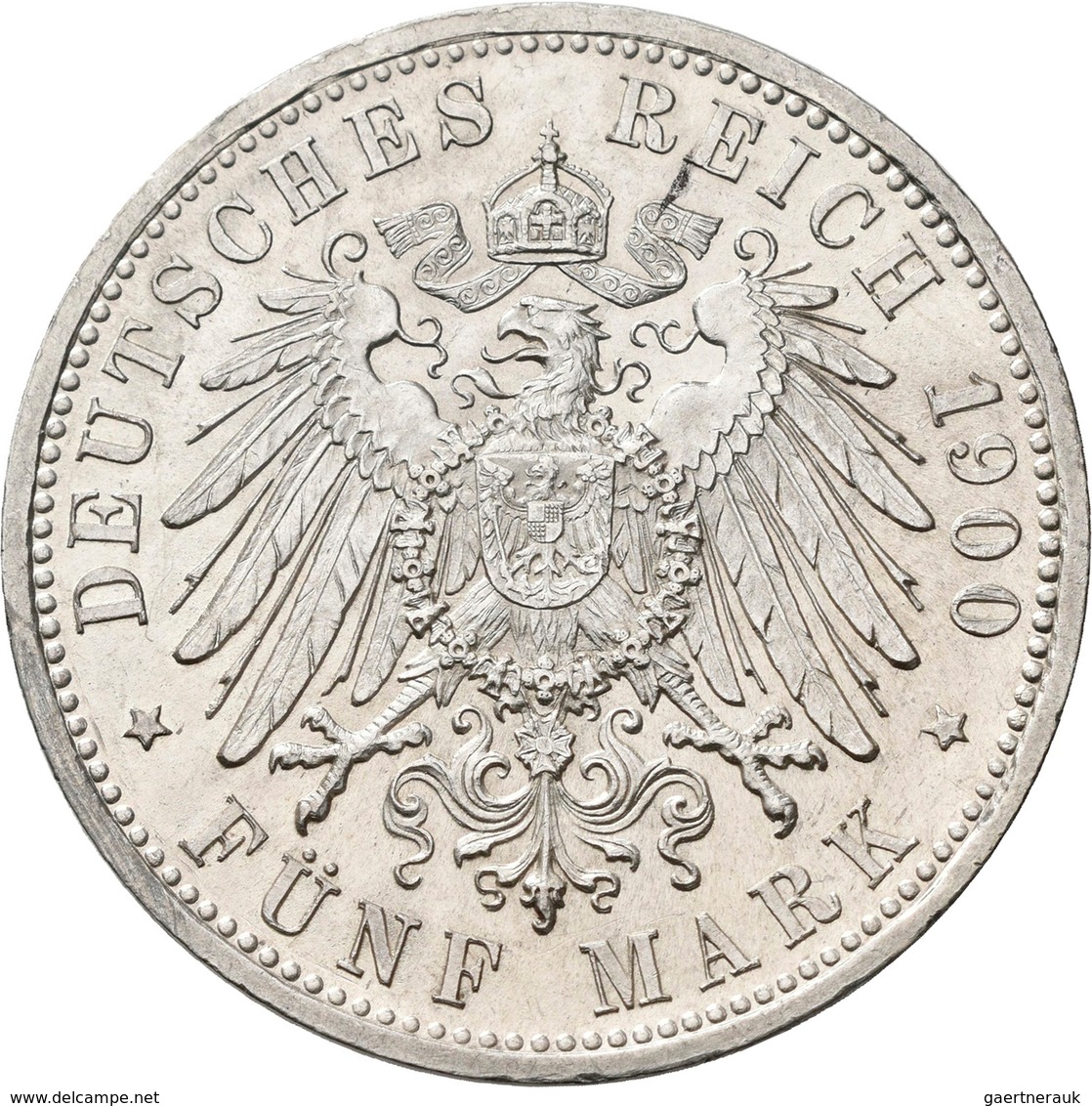Baden: Friedrich I. 1852-1907: 5 Mark 1900 G, Jaeger 29, Kratzer, Randfehler, Sonst Vorzüglich. - Taler Et Doppeltaler