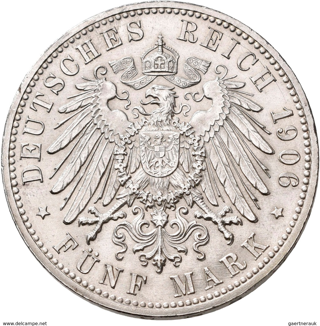 Baden: Friedrich I. 1852-1907: 5 Mark 1906, Goldene Hochzeit, Jaeger 35, AKS 35, Min. Randfehler, Vo - Taler Et Doppeltaler