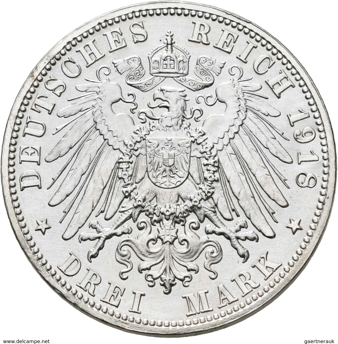 Bayern: Ludwig III. 1913-1818: 3 Mark 1918 Goldene Hochzeit Mit Marie Therese, (original Nur Ca. 130 - Taler Et Doppeltaler