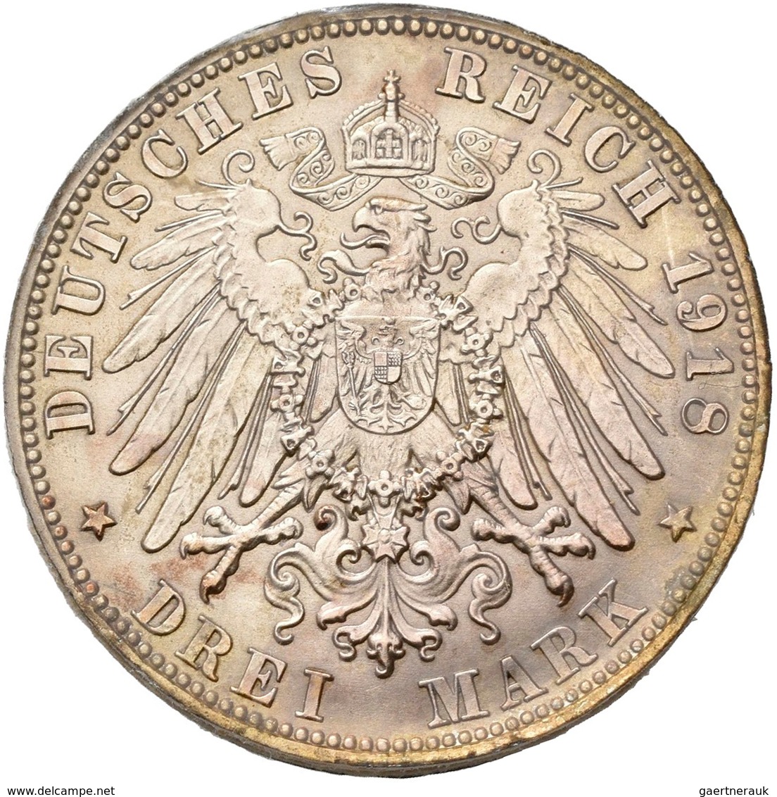 Bayern: Doppelpack Seltener 3er Als Abschläge Auf Pappe: Bayern, Ludwig III. 1913-1918: 3 Mark 1918 - Taler En Doppeltaler