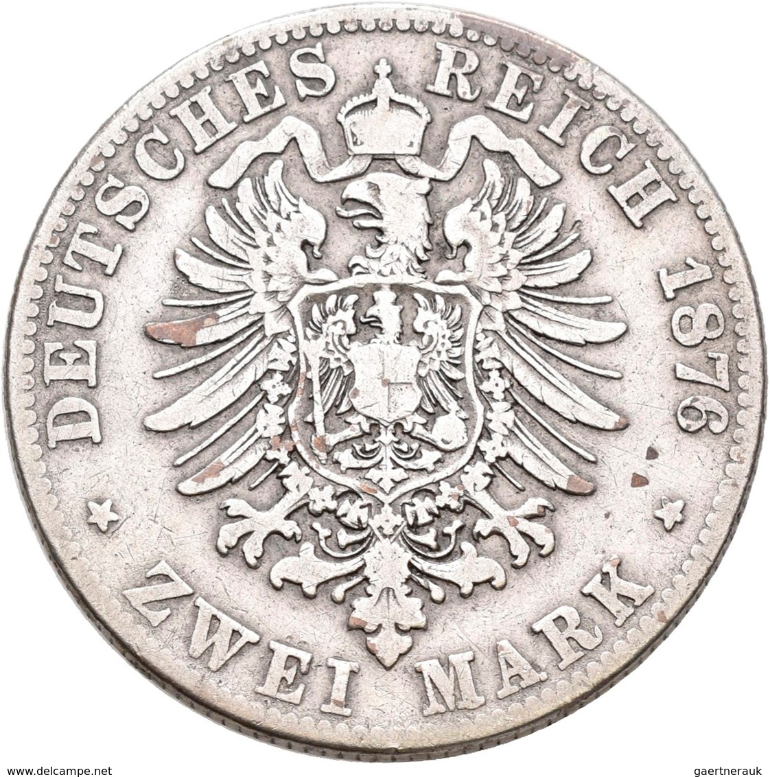 Hessen: Ludwig III. 1848-1877: Lot 2 Stück; 2 Mark 1876 H, Jaeger 66, Fast Sehr Schön. - Taler Et Doppeltaler