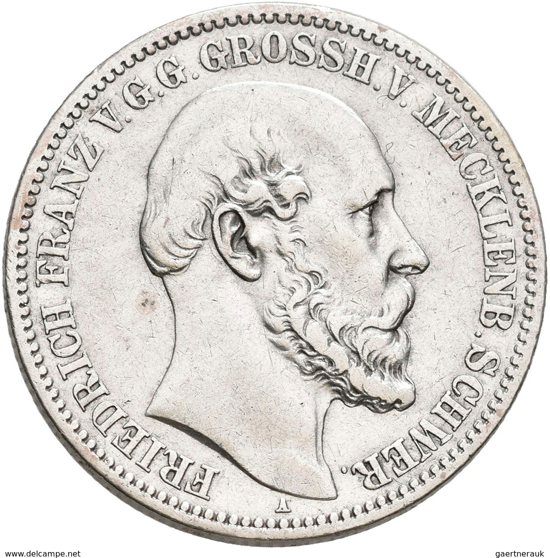 Mecklenburg-Schwerin: Friedrich Franz II. 1842-1883: 2 Mark 1876 A, Jaeger 84, Kleine Kratzer, Sehr - Taler En Doppeltaler