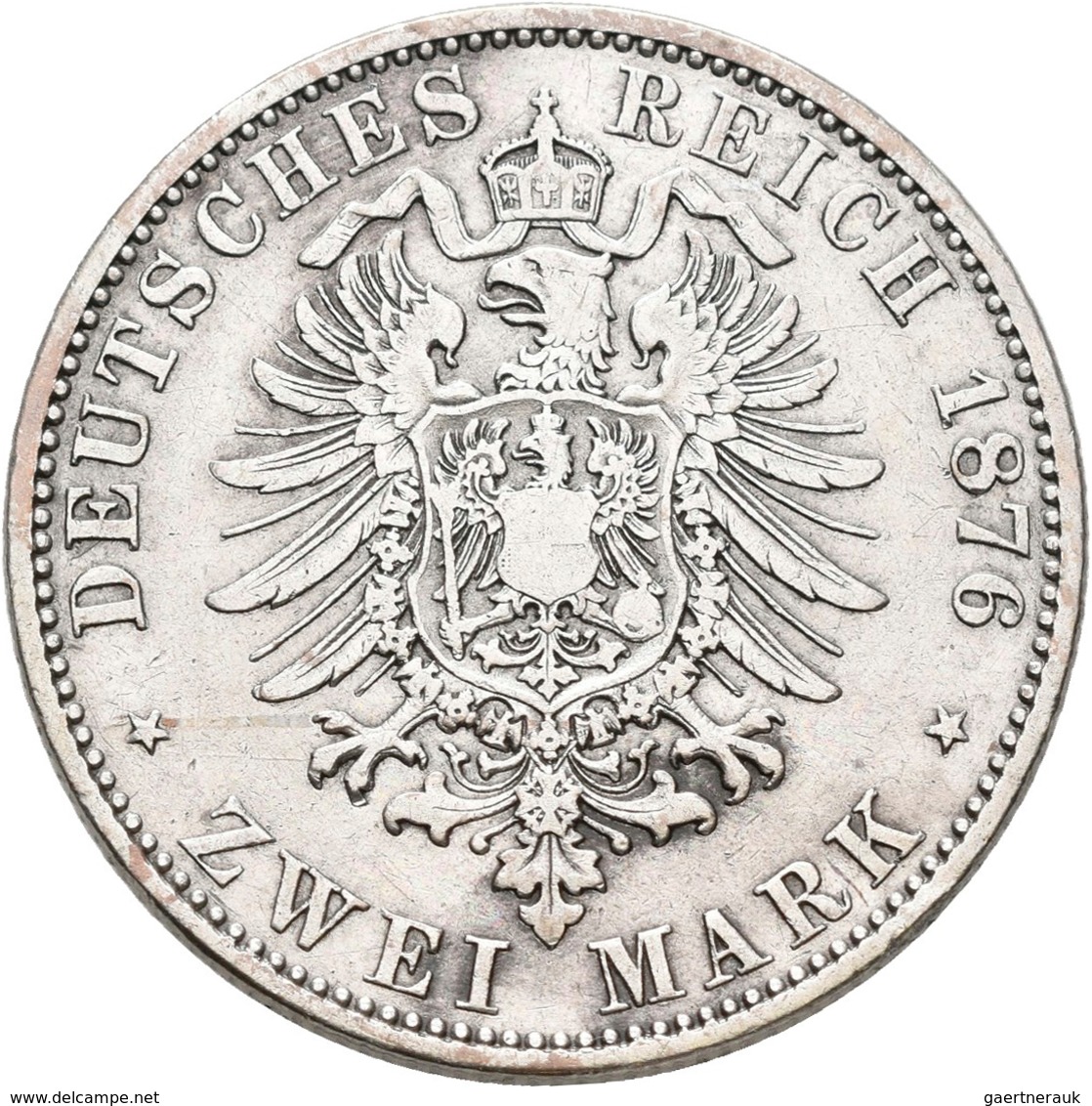 Mecklenburg-Schwerin: Friedrich Franz II. 1842-1883: 2 Mark 1876 A, Jaeger 84, Kleine Kratzer, Sehr - Taler En Doppeltaler