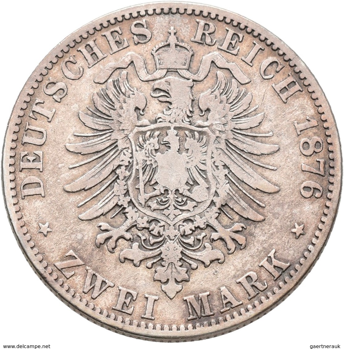 Mecklenburg-Schwerin: Friedrich Franz II. 1842-1883: Lot 2 Sück; 2 Mark 1876 A, Jaeger 84, Kleine Kr - Taler Et Doppeltaler