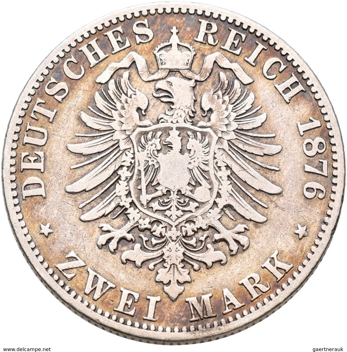 Mecklenburg-Schwerin: Friedrich Franz II. 1842-1883: Lot 2 Sück; 2 Mark 1876 A, Jaeger 84, Kleine Kr - Taler Et Doppeltaler