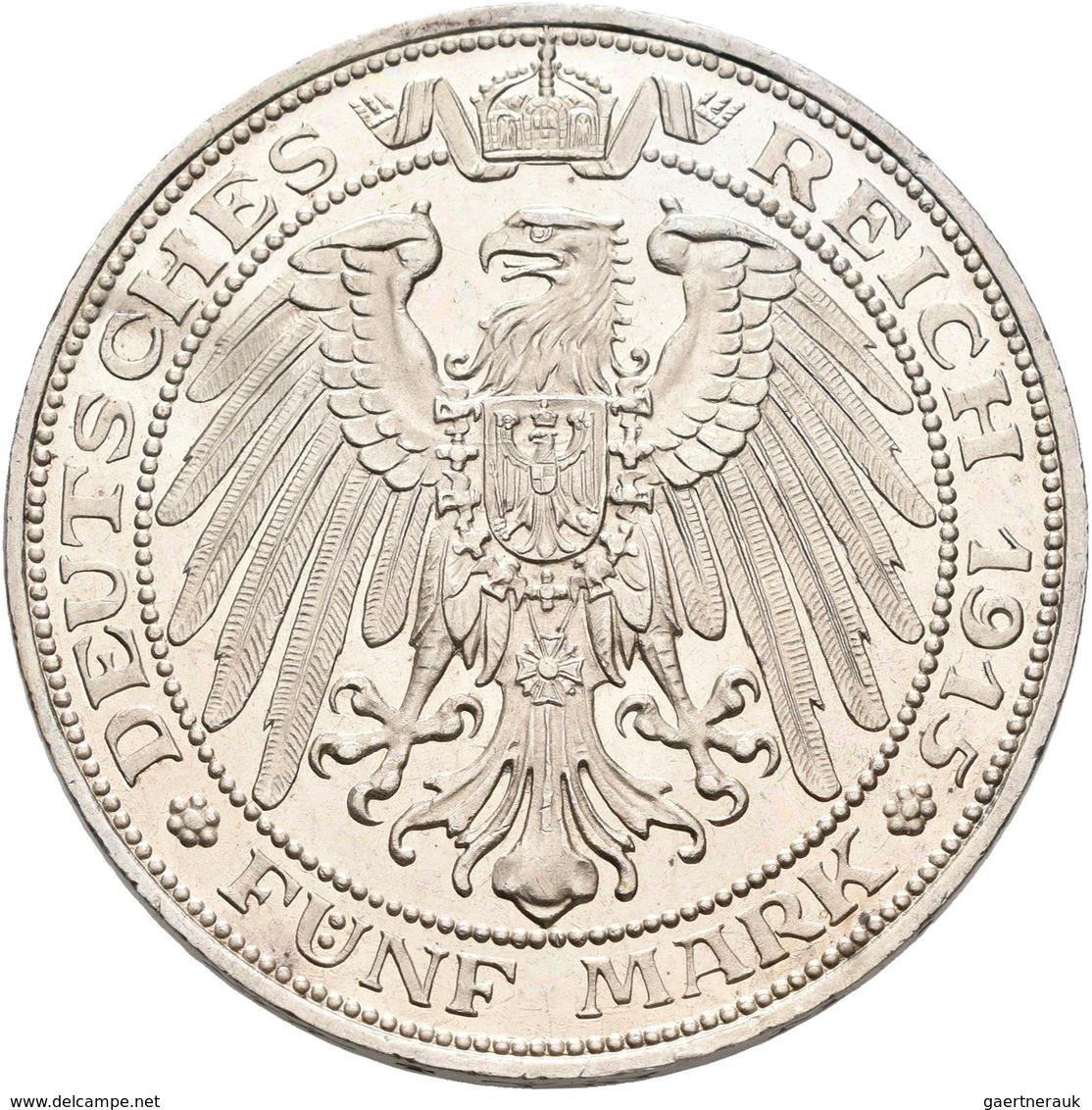 Mecklenburg-Schwerin: Friedrich Franz IV. 1897-1918: 5 Mark 1915 A, Jahrhundertfeier, Jaeger 89, Pol - Taler Et Doppeltaler