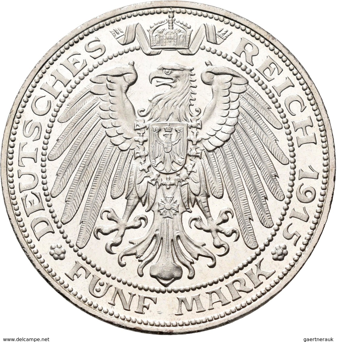 Mecklenburg-Schwerin: Friedrich Franz IV. 1897-1918: 5 Mark 1915 A, Jahrhundertfeier, Jaeger 89, Pol - Taler Et Doppeltaler