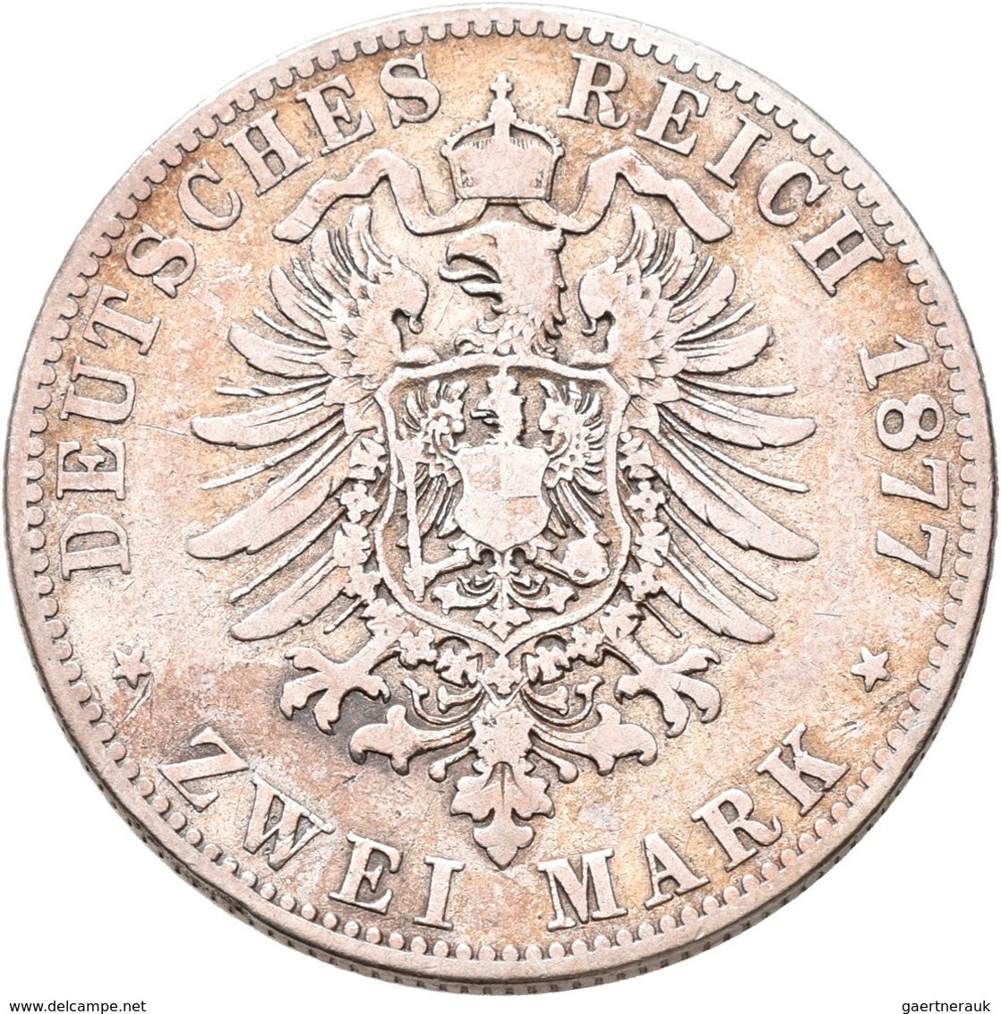 Mecklenburg-Strelitz: Friedrich Wilhelm 1860-1904: Lot 2 Stück; 2 Mark 1877 A, Jaeger 90, Schön-sehr - Taler Et Doppeltaler