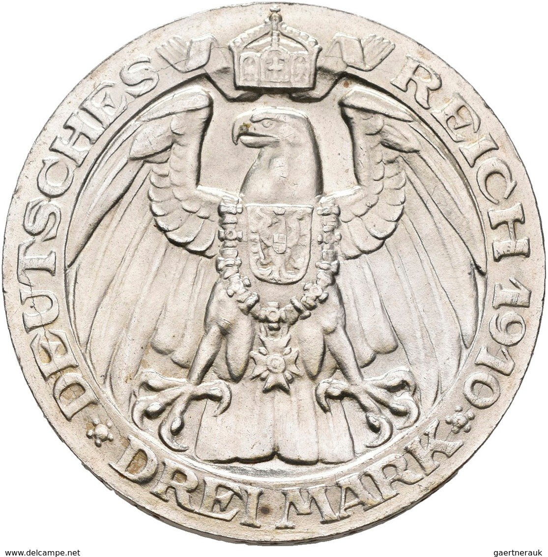 Preußen: Wilhelm II. 1888-1918: Lot 2 Stück; 3 Mark 1910, Universität Berlin, Jaeger 107, Vorzüglich - Taler Et Doppeltaler