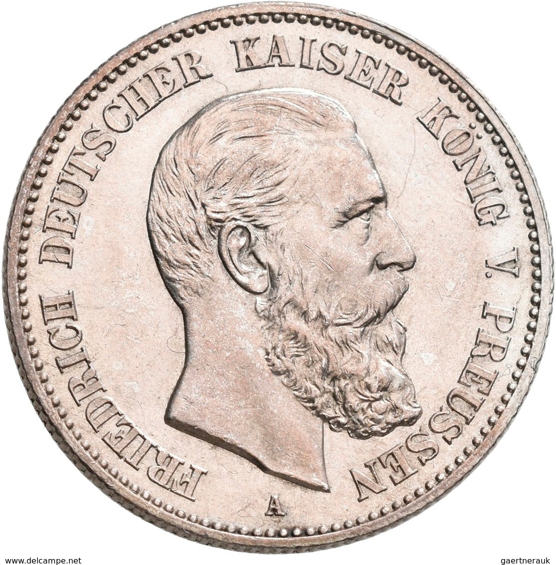 Preußen: Friedrich III. 1888: Lot 2 Stück; 2 Mark 1888, Jaeger 98, Winz. Kratzer, Min. Randfehler, V - Taler Et Doppeltaler