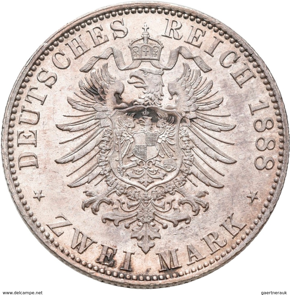Preußen: Friedrich III. 1888: Lot 2 Stück; 2 Mark 1888, Jaeger 98, Winz. Kratzer, Min. Randfehler, V - Taler Et Doppeltaler