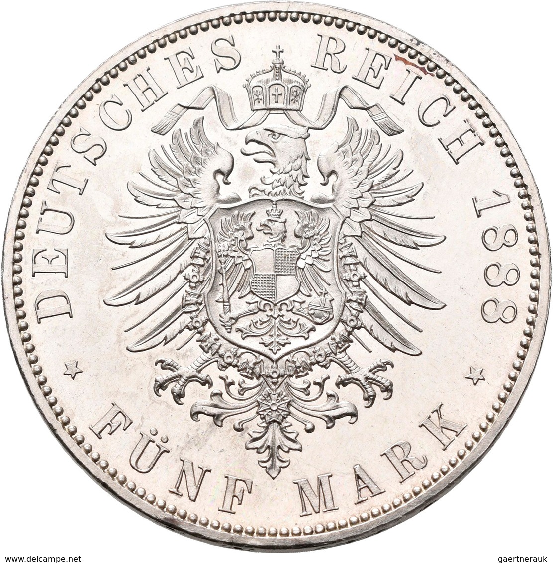 Preußen: Friedrich III. 1888: 5 Mark 1888 A, Jaeger 99, Minimal Berieben, Zaponiert, Fast Stempelgla - Taler Et Doppeltaler