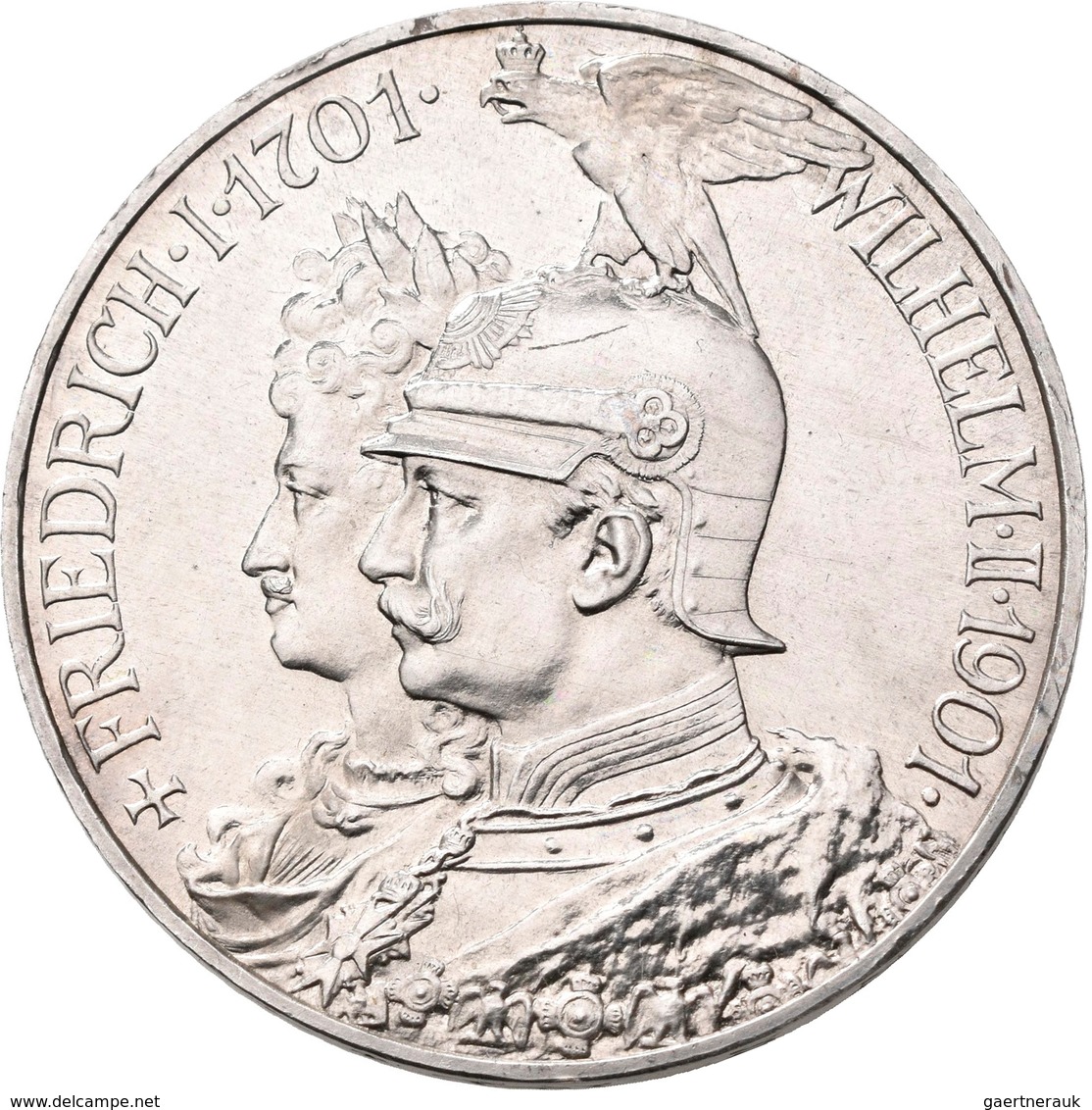 Preußen: Wilhelm II. 1888-1918: 5 Mark 1901, 200-Jahr-Feier, Jaeger 106, Winz. Randfehler, Zaponiert - Taler Et Doppeltaler