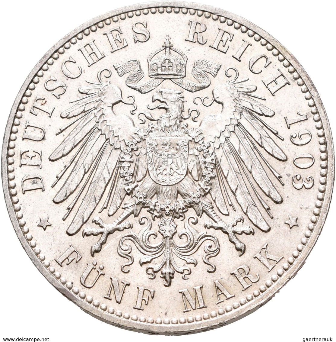 Sachsen: Georg 1902-1904: 5 Mark 1903 E, Jaeger 130, Kratzer, Vorzüglich. - Taler En Doppeltaler