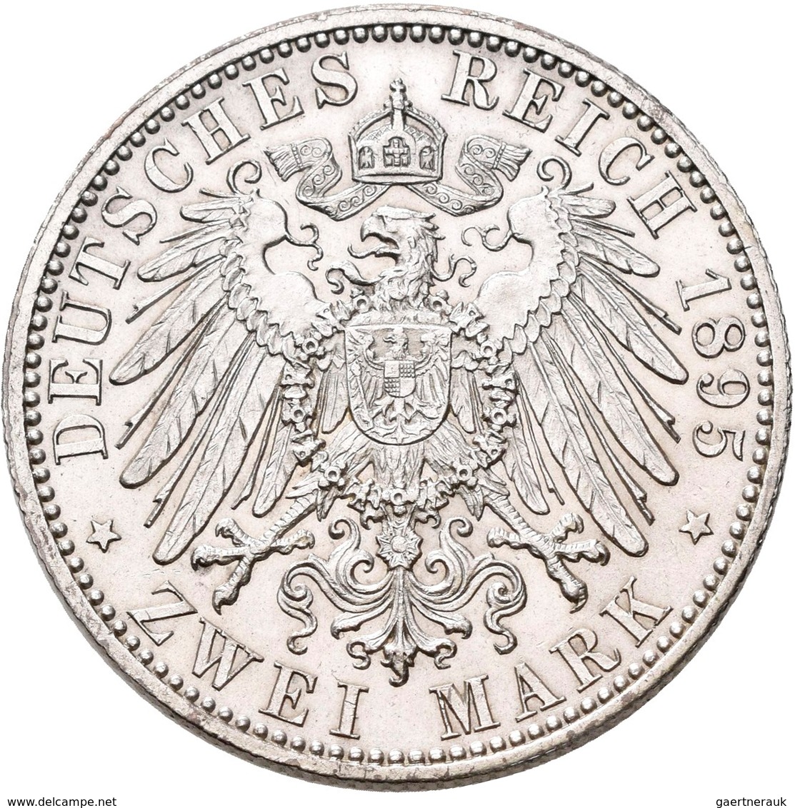 Sachsen-Coburg Und Gotha: Alfred 1893-1900: 2 Mark 1895 A, Auflage 15.000 Exemplare, Winzige Kratzer - Autres & Non Classés