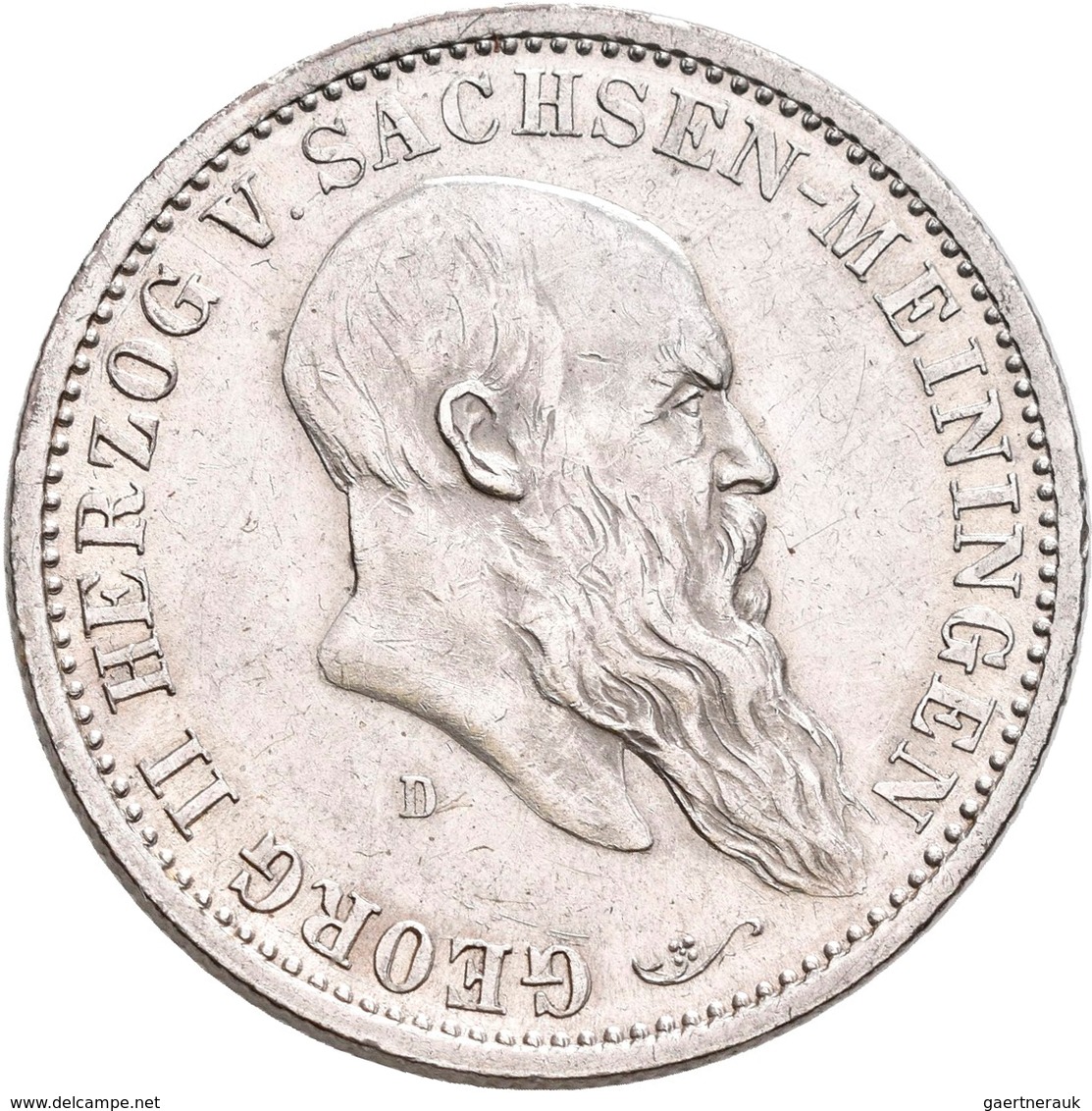 Sachsen-Meiningen: Georg II. 1866-1914: 2 Mark 1901 D, Jaeger 149, Kl. Kratzer, Fast Vorzüglich. - Taler Et Doppeltaler