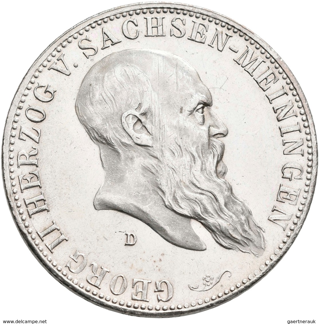 Sachsen-Meiningen: Georg II. 1866-1914: 5 Mark 1901 D, Jaeger 150, Kratzer, Fast Vorzüglich. - Taler Et Doppeltaler