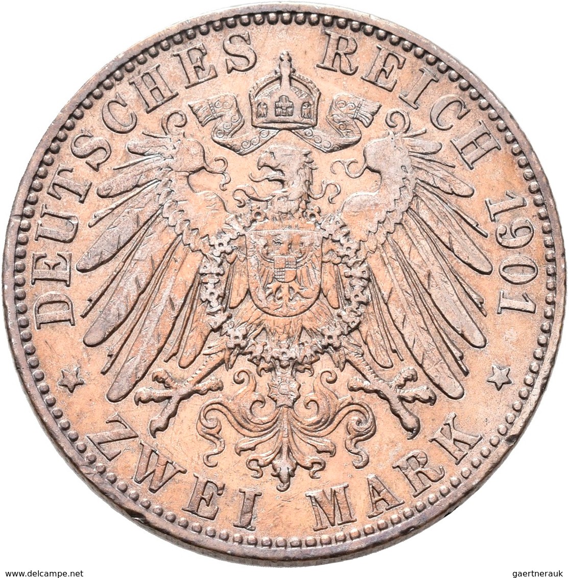 Sachsen-Weimar-Eisenach: Wilhelm Ernst 1901-1918: 2 Mark 1901, Zum Regierungsantritt, Jaeger 157, Au - Taler Et Doppeltaler