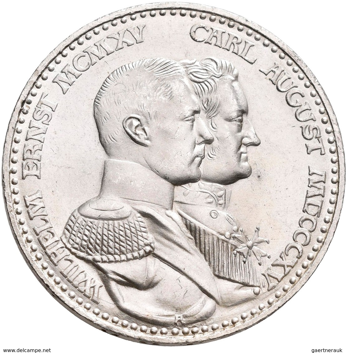 Sachsen-Weimar-Eisenach: Wilhelm Ernst 1901-1918: 3 Mark 1915 A, 100 Jahre Großherzogtum, Jaeger 163 - Taler Et Doppeltaler