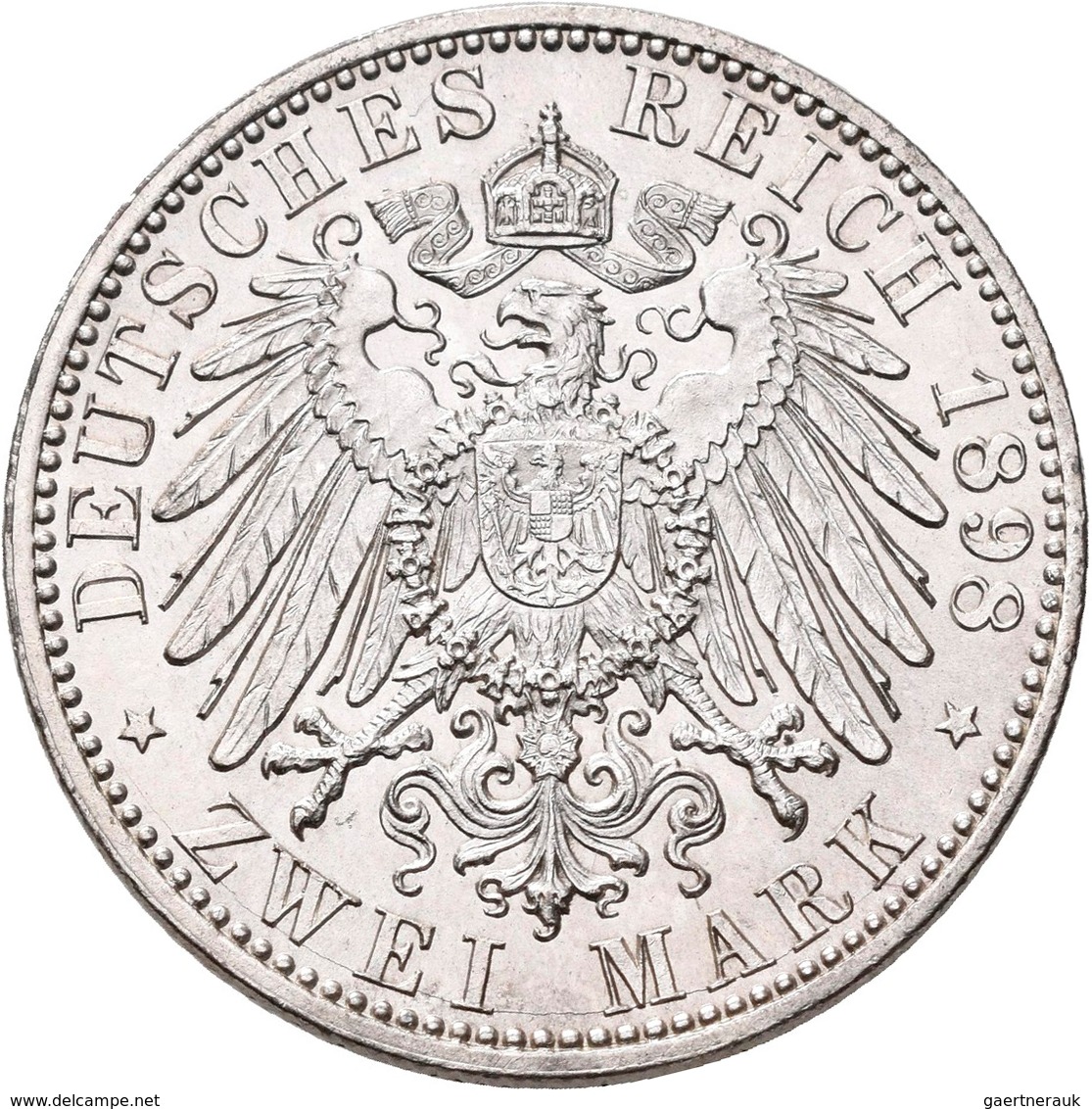 Schaumburg-Lippe: Georg 1893-1911: 2 Mark 1898 A, Jaeger 164, Prachtexemplar, Winzige Kratzer, Vorzü - Taler Et Doppeltaler