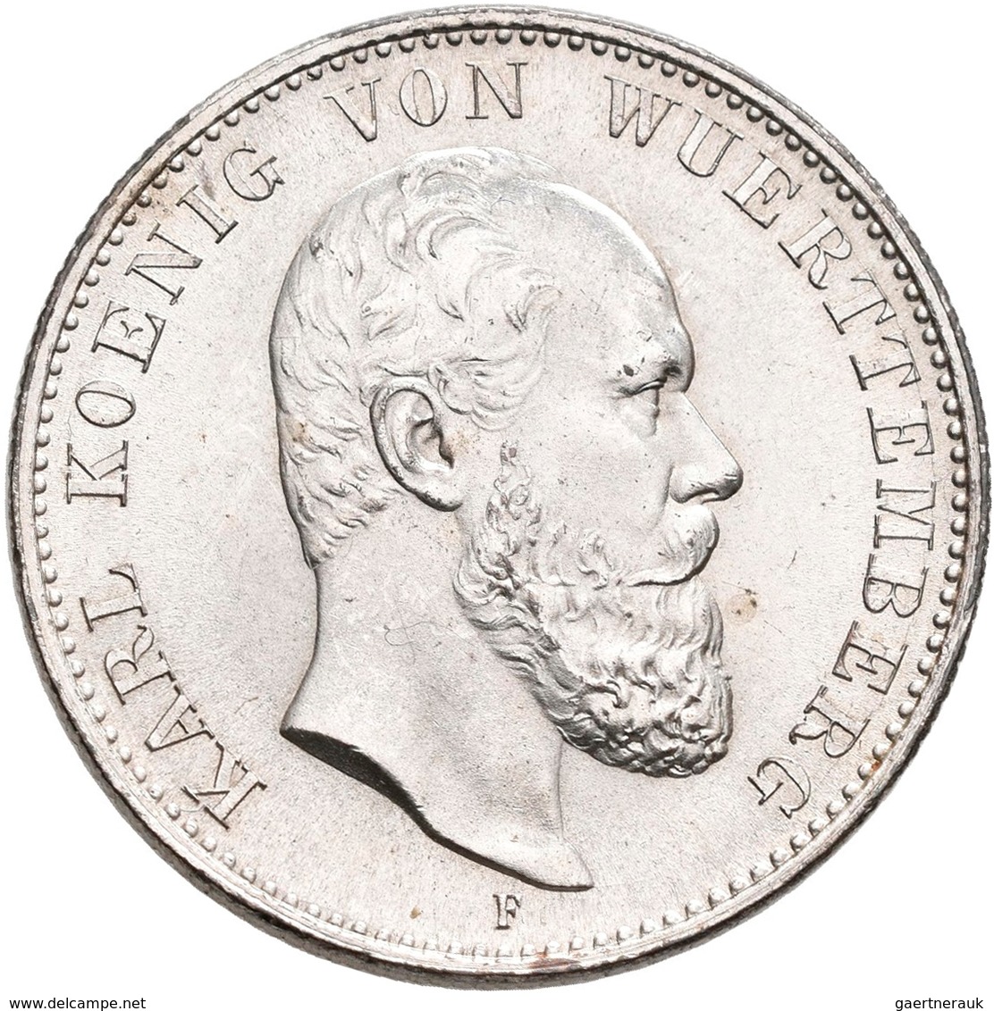 Württemberg: Karl 1864-1891: 2 Mark 1888 F, Jaeger 172, Selten In Dieser Erhaltung, Prachtexemplar, - Taler Et Doppeltaler