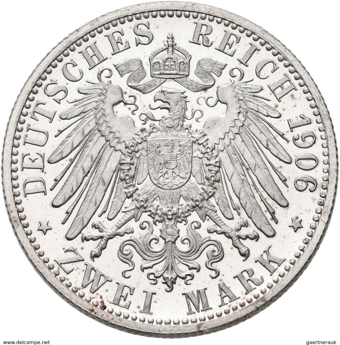 Württemberg: Wilhelm II. 1891-1918: 2 Mark 1906 F, Jaeger 174, Sehr Gut Sichtbarer Doppelschlag, Pol - Taler Et Doppeltaler