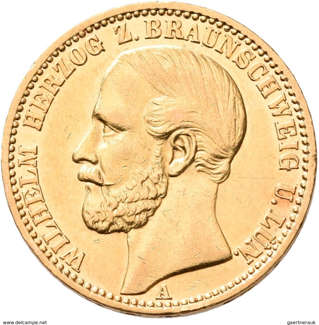 Braunschweig-Lüneburg: Wilhelm 1831-1884: 20 Mark 1875, Jaeger 203. 7,93 G, 900/1000 Gold. Kratzer, - Pièces De Monnaie D'or