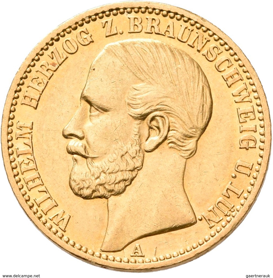 Braunschweig-Lüneburg: Wilhelm 1831-1884: 20 Mark 1875, Jaeger 203. 7,93 G, 900/1000 Gold. Kratzer, - Pièces De Monnaie D'or