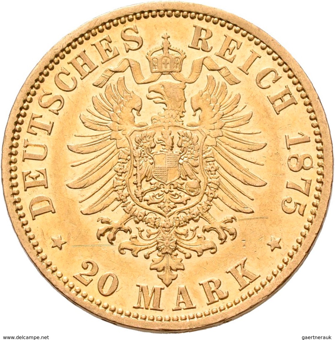 Braunschweig-Lüneburg: Wilhelm 1831-1884: 20 Mark 1875, Jaeger 203. 7,94 G, 900/1000 Gold. Kratzer, - Gold Coins