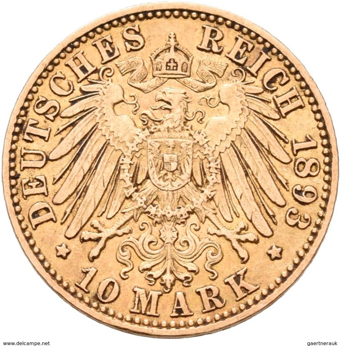 Hessen: Ernst Ludwig 1892-1918: 10 Mark 1893 A, Jaeger 222. 3,94 G, 900/1000 Gold. Kratzer, Sehr Sch - Pièces De Monnaie D'or