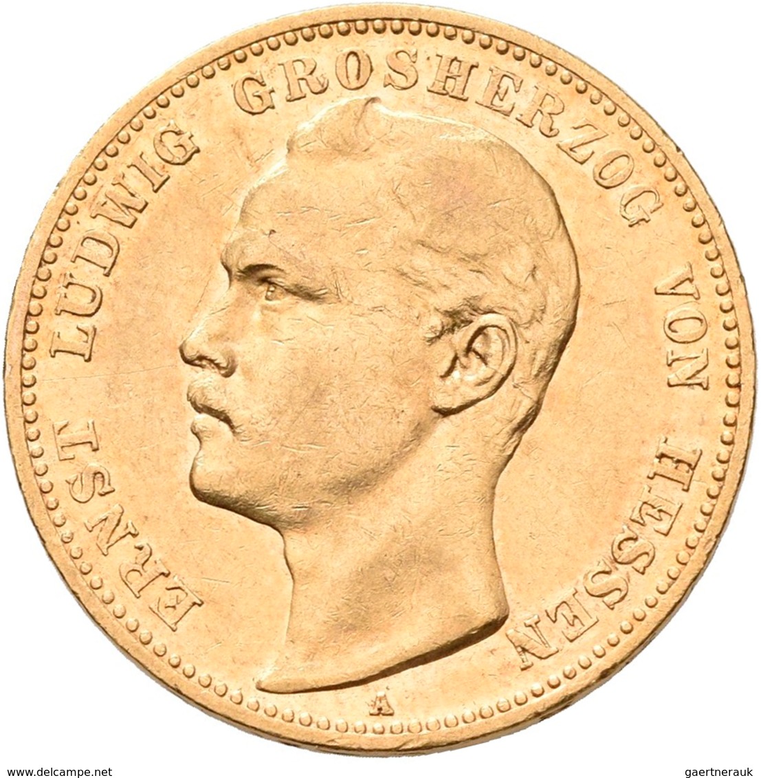 Hessen: Ernst Ludwig 1892-1918: 20 Mark 1893 A, Jaeger 223. 7,92 G, 900/1000 Gold. Kratzer, Winzige - Pièces De Monnaie D'or