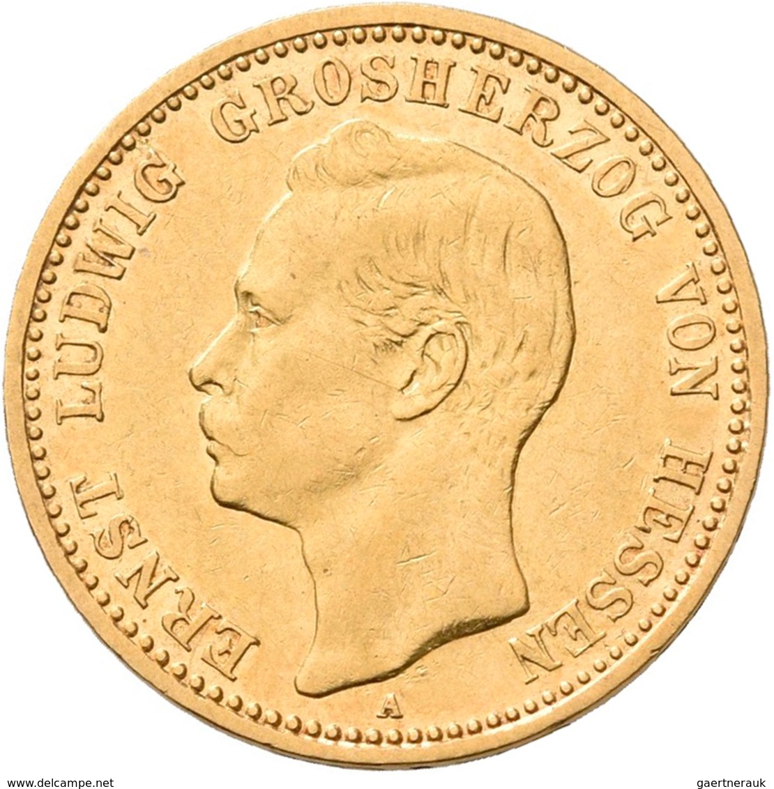 Hessen: Ernst Ludwig 1892-1918: 10 Mark 1896 A, Jaeger 224. 3,94 G, 900/1000 Gold. Kratzer, Sehr Sch - Pièces De Monnaie D'or