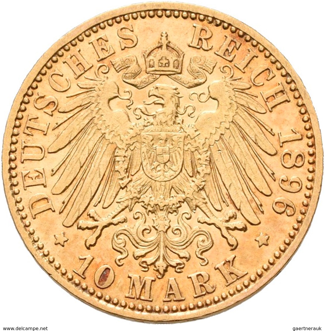 Hessen: Ernst Ludwig 1892-1918: 10 Mark 1896 A, Jaeger 224. 3,94 G, 900/1000 Gold. Kratzer, Sehr Sch - Pièces De Monnaie D'or